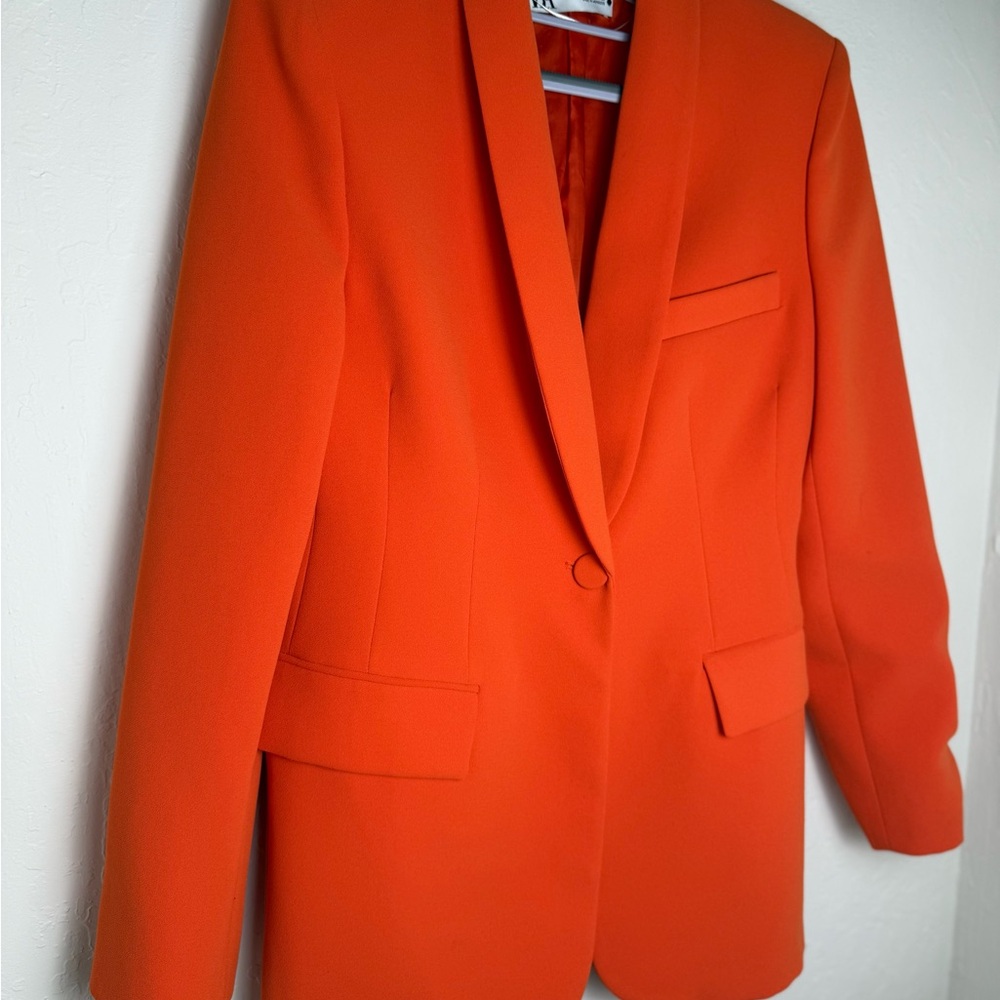 Sharp Zara Orange Blazer - image 1